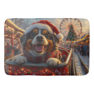 Bouviers des Flandres Hund Achterbahn Weihnachten Badematte