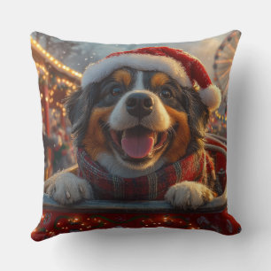 Bouviers des Flandres Hund Achterbahn Weihnachten Kissen