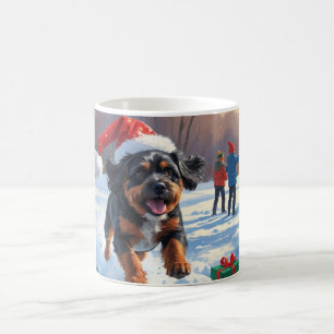 Bouviers des Flandres Weihnachtliche Schneeszene Kaffeetasse