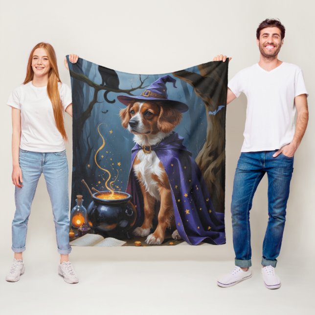 Bouviers des Flandres Whimsical Halloween Malerei Fleecedecke (Beispiel)