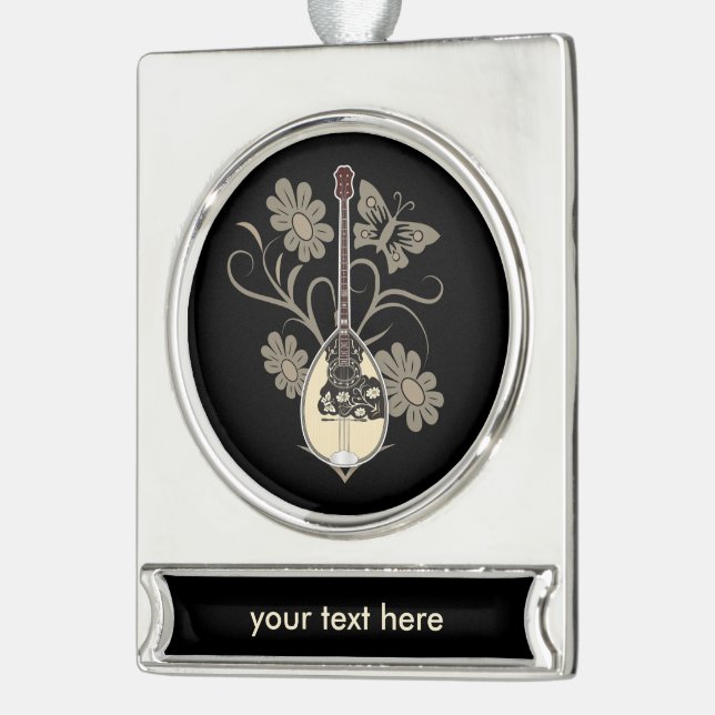 Bouzouki Banner-Ornament Silber (Links)