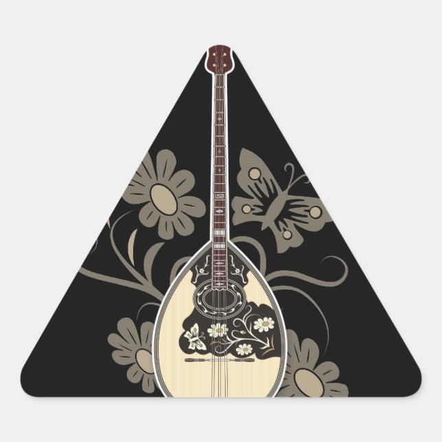 Bouzouki Dreieckiger Aufkleber (Vorderseite)