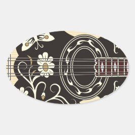 Bouzouki Ovaler Aufkleber