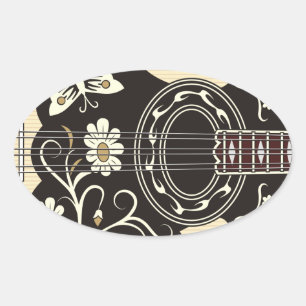 Bouzouki Ovaler Aufkleber
