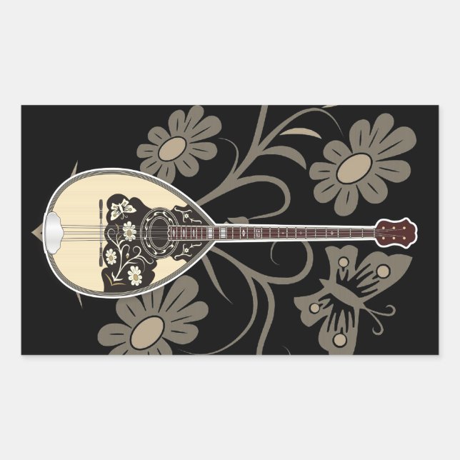 Bouzouki Rechteckiger Aufkleber (Vorderseite)