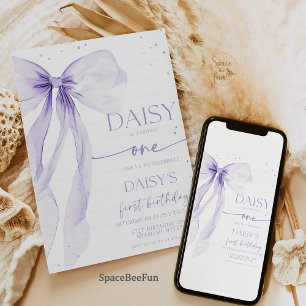 Bow 1. Geburtstag Coquette Einladung