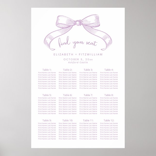 Bow à croquis romantique | Poster de la carte de s (Devant)