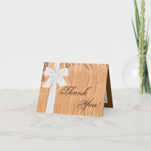Bow à ruban blanc en carton plié Carte de remercie