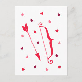 Bow and Arrow Hearts Valentine's Day Feiertagspostkarte