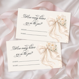 Bow and Pearl How Many Kisses Bridal Game Begleitkarte