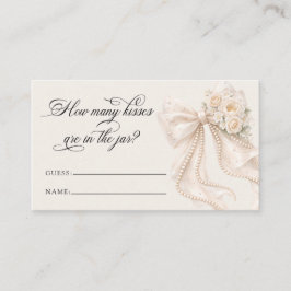 Bow and Pearl How Many Kisses Bridal Game Begleitkarte