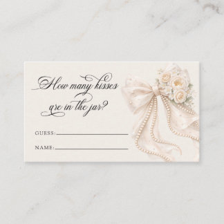 Bow and Pearl How Many Kisses Bridal Game Begleitkarte