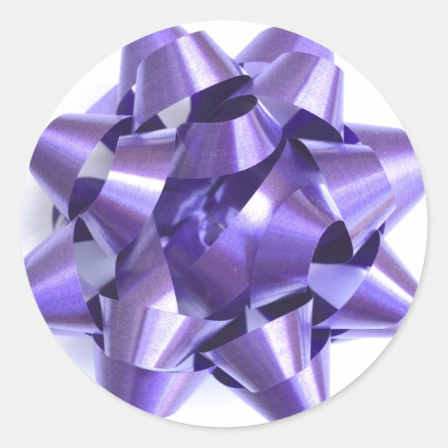 Bow-Aufkleber Lila Runder Aufkleber (Vorderseite)