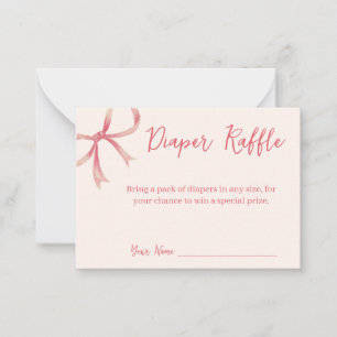 Bow Baby Duwer Diaper Raffekarte Mitteilungskarte