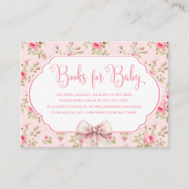 Bow Baby Shower Books für die Babyverpackung Begleitkarte