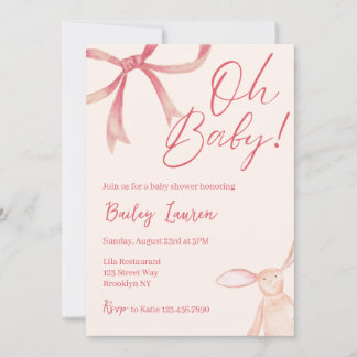 Bow Baby Shower Einladung