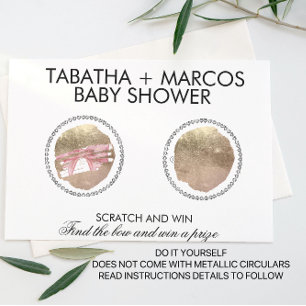 Bow Baby Shower Spiel Enthüllung DIY Kratzkarte Ankündigungspostkarte