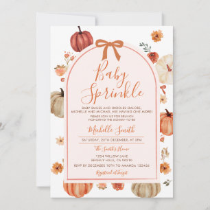 Bow Baby Sprinkle Pumpkin Herbst Babydusche Einladung