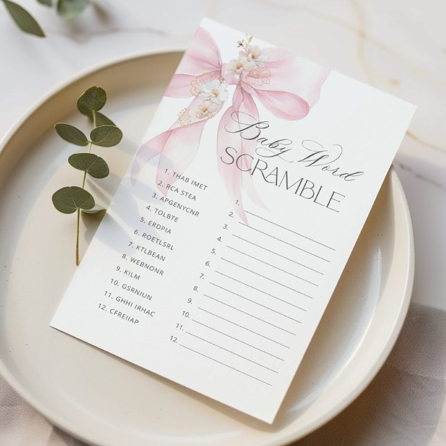 Bow Baby word Scramble Floral Baby Duschgame (Von Creator hochgeladen)