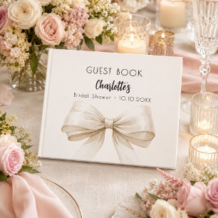 Bow beige cremefarbenes Brautparty Gästebuch
