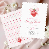 Bow Berry Invitation pour le premier anniversaire
