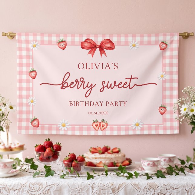 Bow Berry Süßes Mädchen Geburtstag Banner (Von Creator hochgeladen)