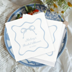 Bow bindet das unbekannte blaue Brautparty Serviette