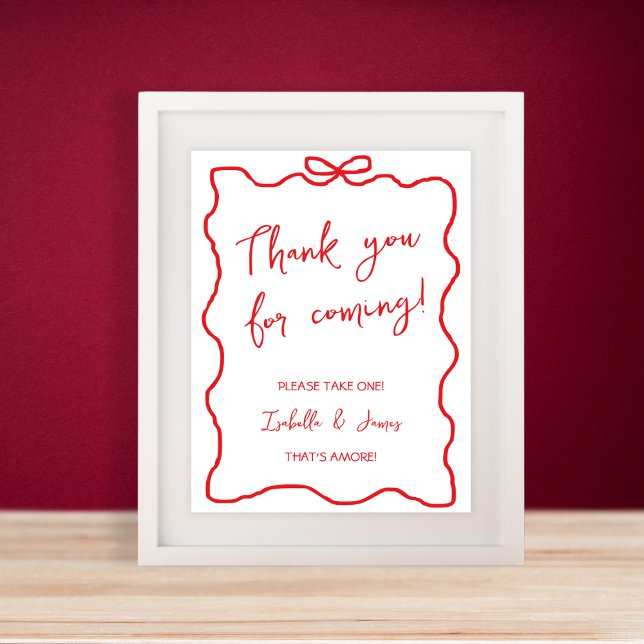 Bow Bitte nehmen Sie eine Lieblings-Sign-Paare-Dus Poster (Bow Please Take One Favors Sign Couples Shower)