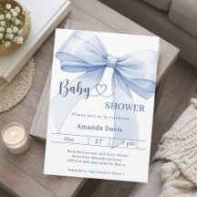 Bow blauer Junge Baby Shower