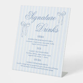 Bow Blue Wedding Signature Cocktails Sockelschild