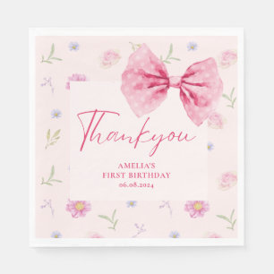 Bow Blumen wenig vermisst Einen Geburtstag Gnade Serviette