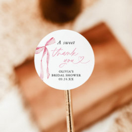 Bow Brautparty Gefälligkeitsaufkleber, Dessertaufk Runder Aufkleber