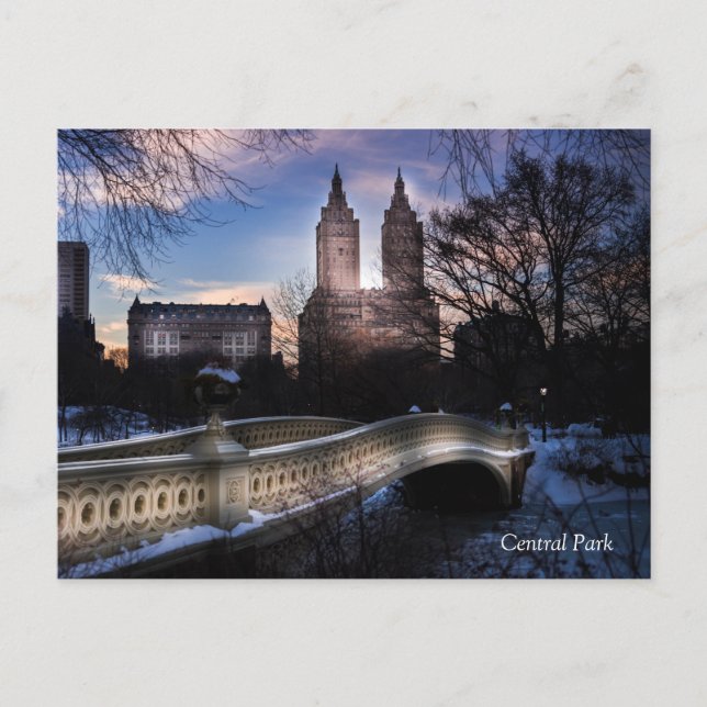 Bow Bridge im Winter Postkarte (Vorderseite)