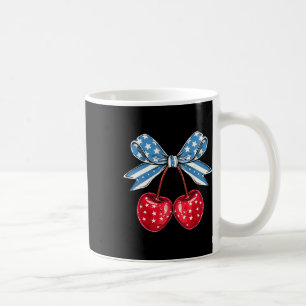 Bow Cherry 4. Juli USA Amerikanisch Patriotisch Kaffeetasse