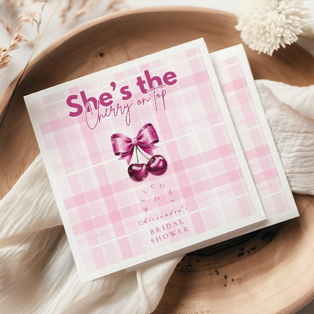 Bow Cherry am oberen Brautparty Serviette (Von Creator hochgeladen)