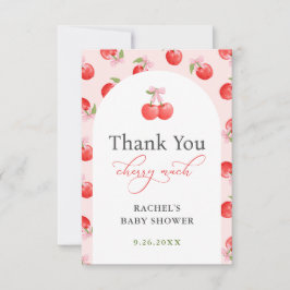 Bow Cherry auf Top Baby Girl Dusche Danke Karte