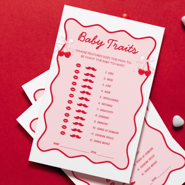 Bow Cherry Baby Shower Baby Tracks Spiel (Von Creator hochgeladen)