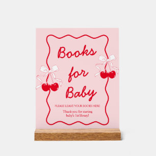 Bow Cherry Baby Shower Bücher für Baby Acrylschild