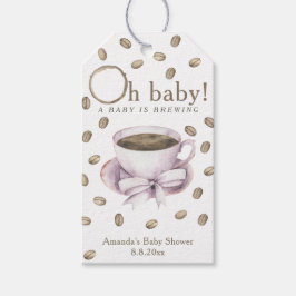 Bow Coffee Baby Dusche - ein Baby braut Geschenkanhänger