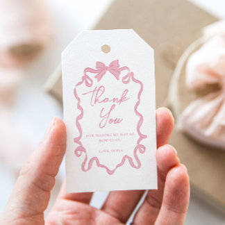 Bow Coquette Geburtstag Geschenkanhänger