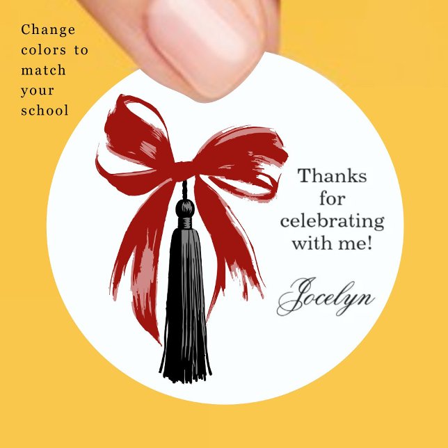 Bow Coquette Graduation Party Favor Sticker (Von Creator hochgeladen)