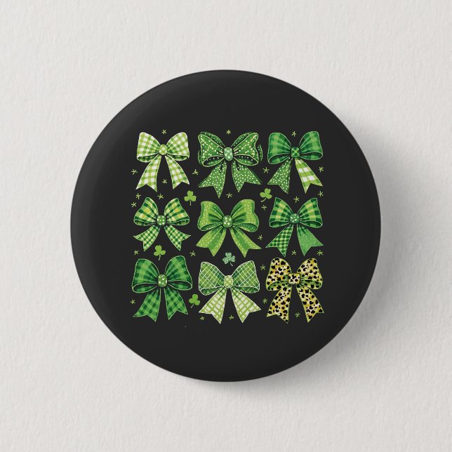 Bow Coquette St Patrick's Day Vintag Button (Vorderseite)