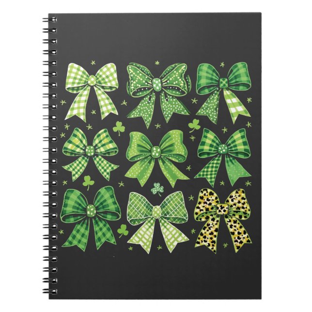 Bow Coquette St Patrick's Day Vintag Notizblock (Vorderseite)