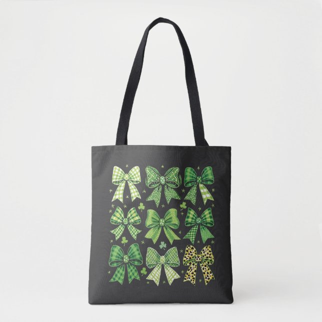 Bow Coquette St Patrick's Day Vintag Tasche (Vorderseite)