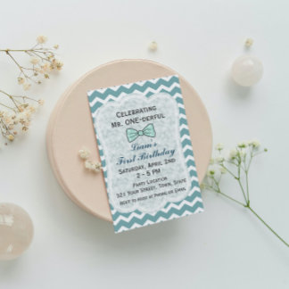Bow Cravate 1er anniversaire Invitation