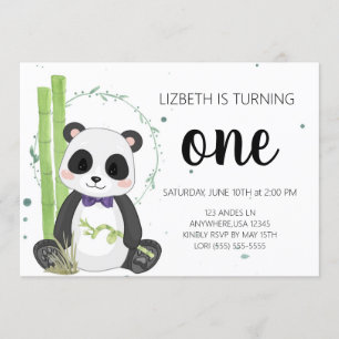 Bow cravate Panda Invitations d'anniversaire - Gar
