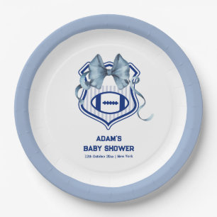 Bow Crest Rookie Football Sport Junge Baby Shower Pappteller