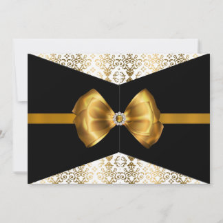 Bow Damask Einladung [Gold]