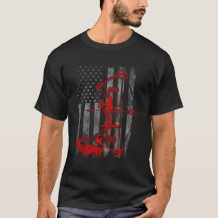 Bow Deer Jagd Flag Bogenschießen T-Shirt