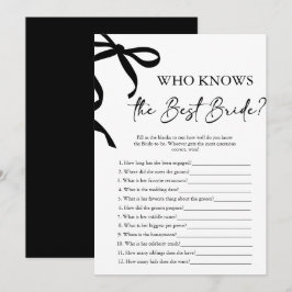 Bow, der das Bride Best Brautparty Game kennt Einladung